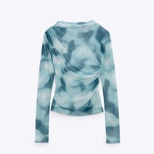 Zara printed tulle top sz xl